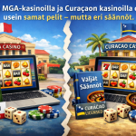 MGA-kasinoilla ja Curacaon kasinoilla usein samat pelit mutta eri säännöt